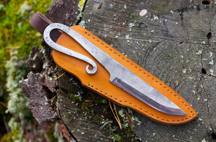 Scandinavian knife with leather sheath